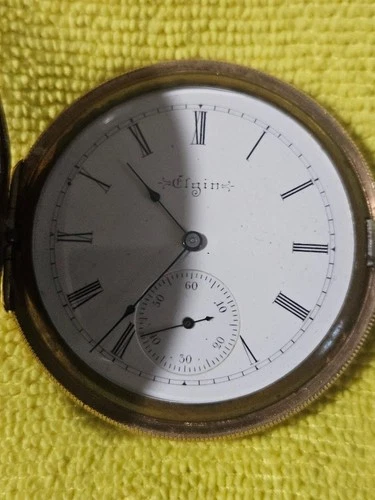 Antique 1903 Elgin 16s 7j Pocket Watch Model 6  Gold Filled Hunter Case-Runs