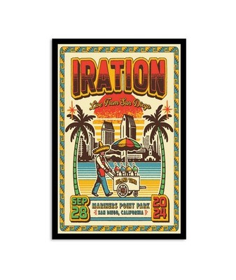 Iration Sept 28 2024 Mariners Point Park San Diego Concert Poster