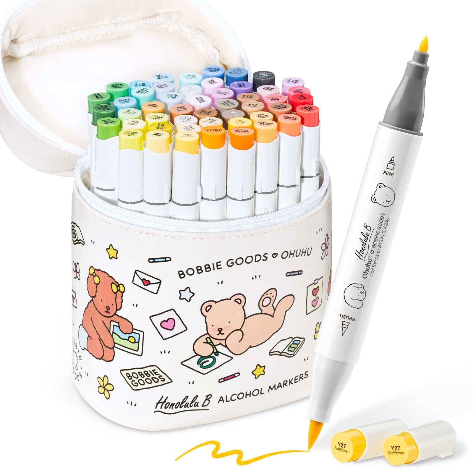Ohuhu x Bobbie Goods Illustration Markers, Fine Tip, 48 Colo