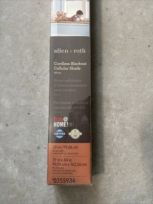 Allen Roth Cordless Blackout Cellular Shade 39  X 64  White
