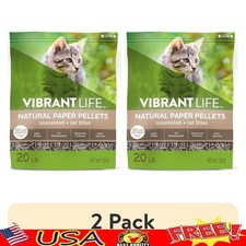 Natural Cat Litter 20lb Unscented Paper Pellets Eco-Friendly 99.9 Dust-Free New