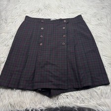 Vintage 90's Liz Claiborne Women's 14 Dark Plaid Pleated Skort Academia Grunge
