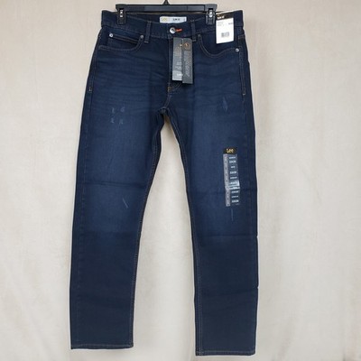 Lee Men's Crusade Modern Series Slim Fit Tapered Leg Distressed Blue Jean