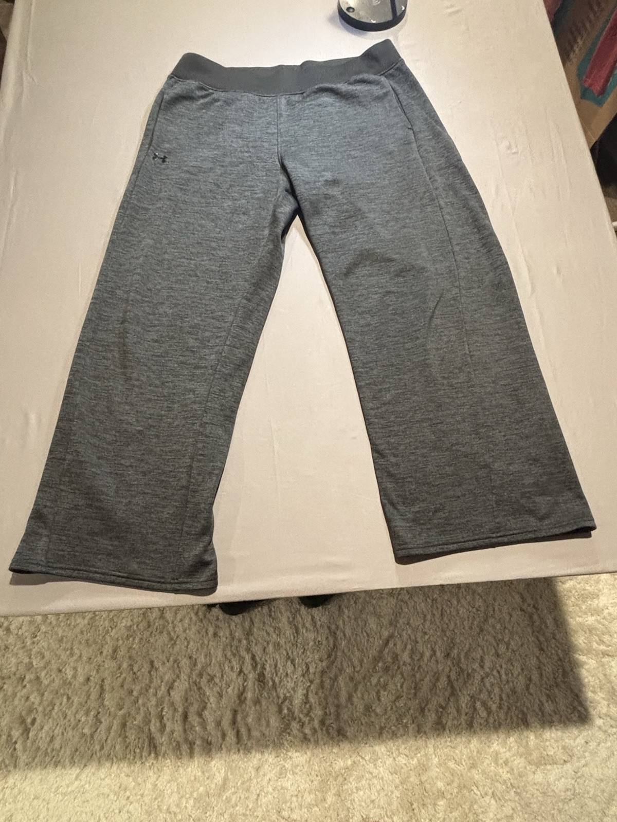 Under Armour ColdGear Women's LG Loose Fit Sweatpants Gray Fleece Lined Wide Leg