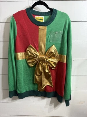TIPSY ELVES CHRISTMAS PRESENT UGLY CHRISTMAS SWEATER Women's Size Large - Image 1 of 4