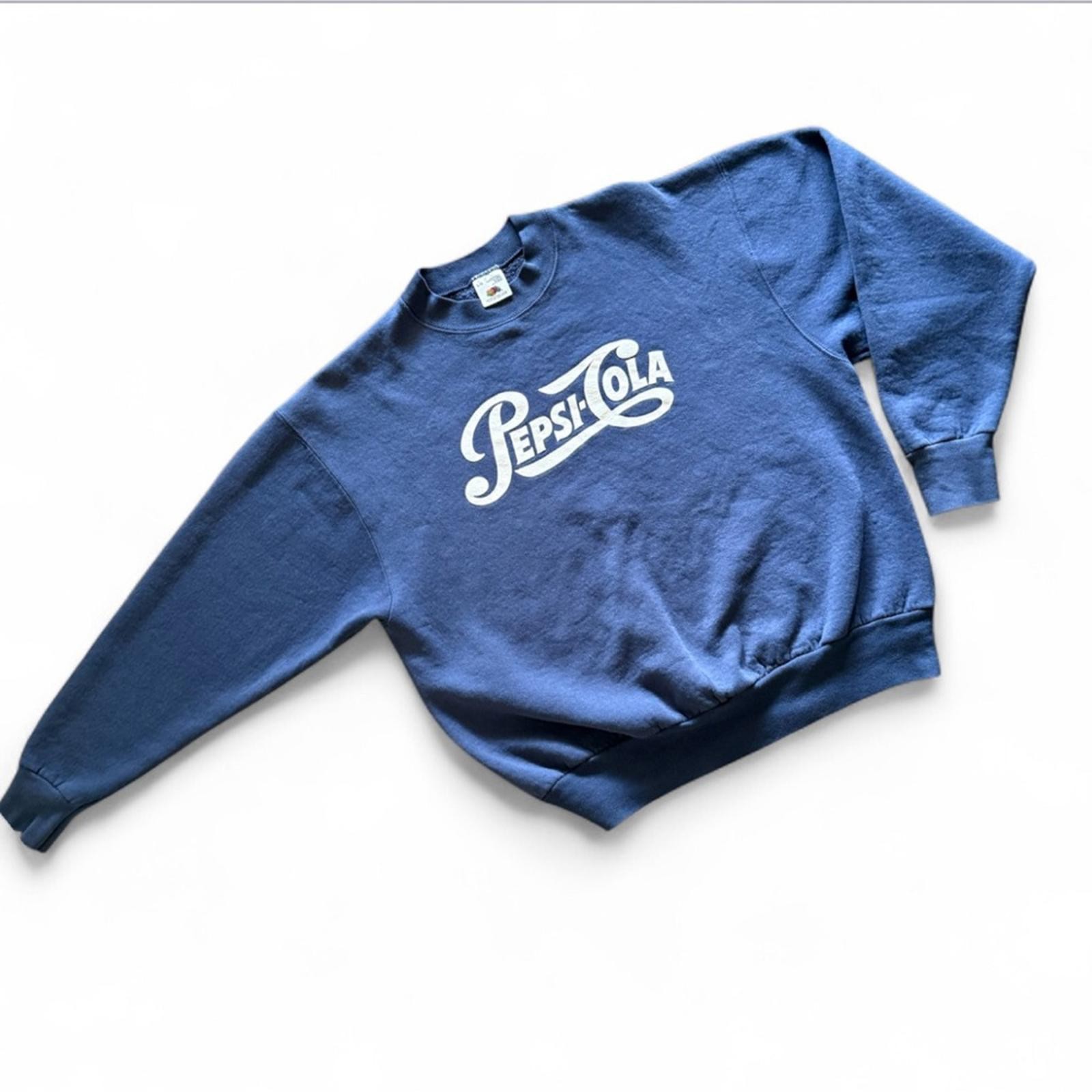 RARE Vintage Fruit of the Loom Pepsi cola  Blue Crewneck Sweater