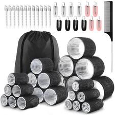 50Piece Hair Rollers Set,Self Grip Hair Curlers for Long Medium Short Hair (6 Ju