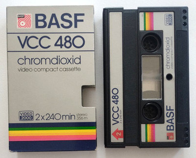 VHS BASF VCC480 480 Video 2000 V2000 Gebraucht Vintage Videokassette (SOS)