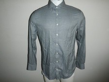 Men's Charles Tyrwhitt NON-IRON Extra Slim Fit 15.5-34 Black White Dress Shirt