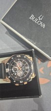 Bulova Marine Star 98B118 Rose Gold Chronograph Black Dial Men