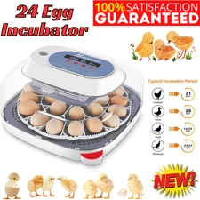 24 Eggs Incubators with Automatic Egg Turning,Temperature Control & 4 Modes