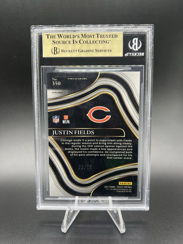 2021 Select Justin Fields Rooke RC Tri-Color Prizm /75 Field Level BGS 9.5 - Image 2 of 2