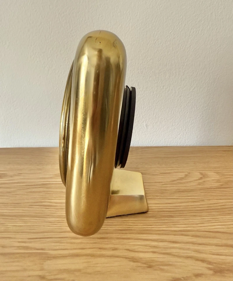 Vintage Mid Century Modern Retro Gold Chrome Bubble Clock Eiffel Tower Paris - Image 3 of 4