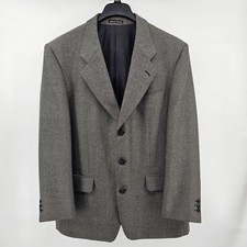 Yves Saint Laurent Signature 100 Worsted Wool Blazer Suit Coat Mens Sz 48R Gray