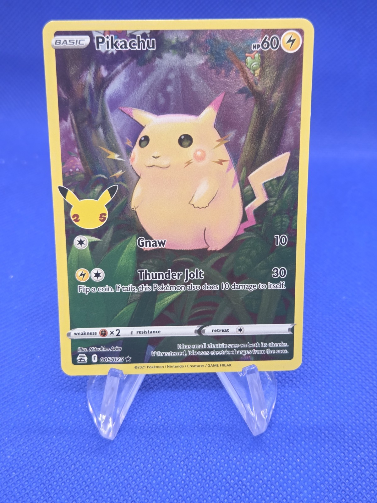 Pokemon Celebrations 25th Anniversary Pikachu 005/025 Stamped Holo Rare NM