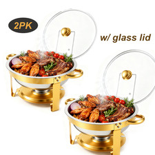 5QT 2 Packs Chafing Dish Buffet Set NSF Stainless Steel Buffet Warmer Chafers