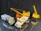 Job Lot 4 Various Vintage Dinky Toys Cranes, Dumper Etc Repainted Sold As Seen