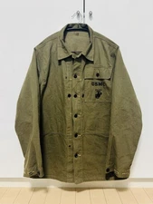 Buzz Rickson's USMC Herringbone Utility Jacket L Green Vintage Excellent Condit