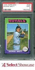 1975 TOPPS BASEBALL MINI #228 GEORGE BRETT RC HOF PSA GRADED MINT 9 (PSA 9)