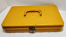 Vintage Wil-Hold Wilson MFG Corp Sewing Box Thread Organizer Yellow 12.5x8x2.5