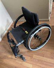 TiLite Manual Wheelchair, 4 Wheels, 17 in Wide Seat, Black & Gray
