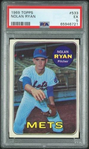 1969 Topps #533 Nolan Ryan PSA 5 Iconic First Solo card