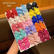 Fabric Bow Hair Clips Random Color Hair Accessories for Girls Women