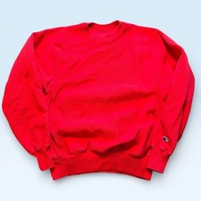 Champion Reverse Weave Sweatshirt Mens Small Red Fleece Crewneck Pullover Blank