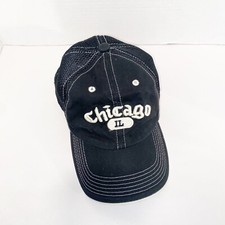 Chicago IL Black White Cap Adjustable Sports