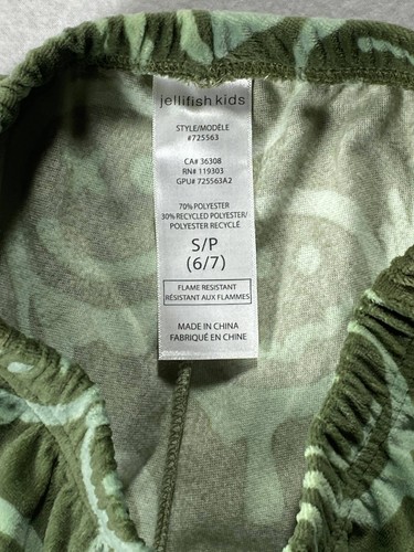 Jellifish Kids Boys Pajama Bottom Boy's Green Elastic Waist, Size S (6/7) - Picture 3 of 4