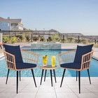 3-Piece Patio Wicker Round 16 in. H Cafe Table Outdoor Bistro Conversation