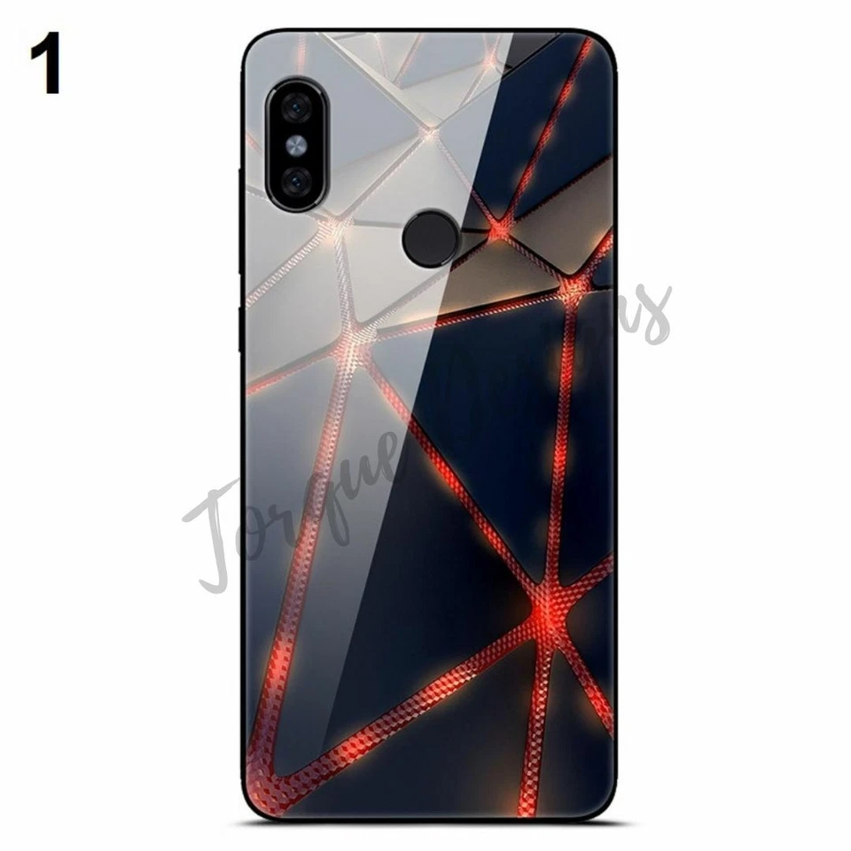 Tempered Glass Case For Xiaomi Redmi Note 5 6 7 8 9S Pro Lite Mi A2 Phone Cover - Image 2 of 4