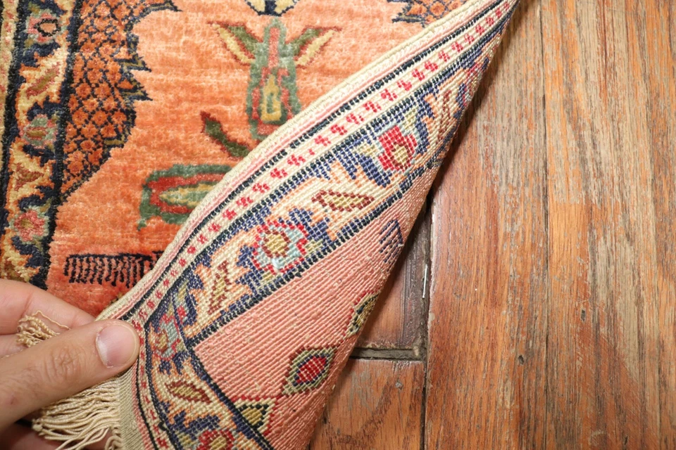 Alfombra de seda decorativa fina turca Keyseri tamaño 11''x1'3"" Foto 2 de 4