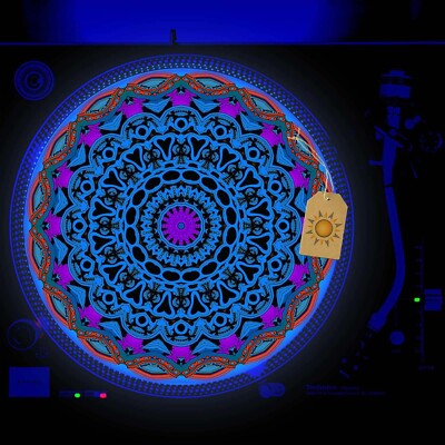 Ancient Aztec  Turntable Slipmat GLOW BLACKLIGHT 12 inch for DJ Vinyl LP