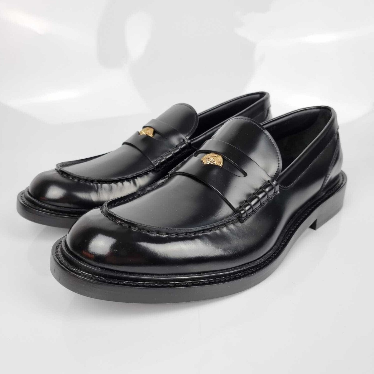 【関税&送料込み】Versace 'Medusa' Black Leather Loafers VERSACE La Medusa Black Leather Loafers New Size 45 US 12 | eBay