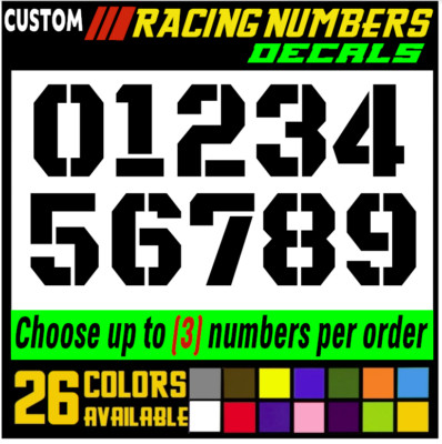 X Number Racing Decal Racing Numbers Vinyl Decal Sticker for Dirt Bike Plate BMX Motocross ...