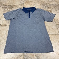 Lululemon Metal Vent Tech Polo Shirt Men's Large Blue Pocket Short Sleeve Preppy