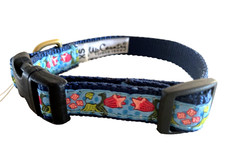 Up Country Dog Collar, Blue Bells, Adjustable Made In USA XS 7-11" 5/8" narrow