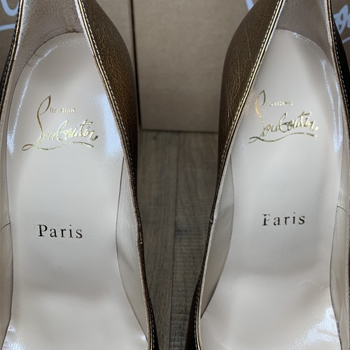 Christian Louboutin Pigalle Laminat 120 Plateau Antik Gold Pump EU 37 US 7 - Bild 10 von 11