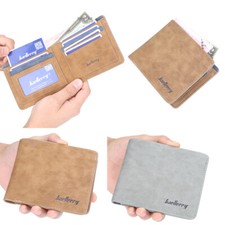 Slim Men's Leather Bifold ID Card Holder Purse Wallet Billfold Handbag Clutch US