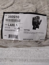 Large Cotton String Knit Cotton/Poly Reversible Gloves- 12pr