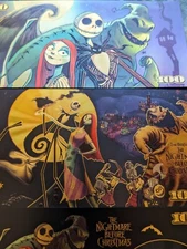3 Piece 24k Gold Foil Plated Nightmare Before Christmas Banknote Set.  Mint!