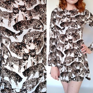 cat print dress h&m