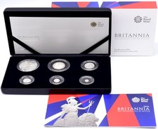 Coin Silver Proof Britannia 2016 6 Coin Box Coa £2 - 5p Box COA