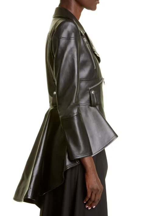 Alexander McQueen Leather Peplum Biker Jacket Size 38 (US 2) New With Tags Alexander McQueen Leather Peplum Biker Jacket Size 38 (US 2) New With Tags
