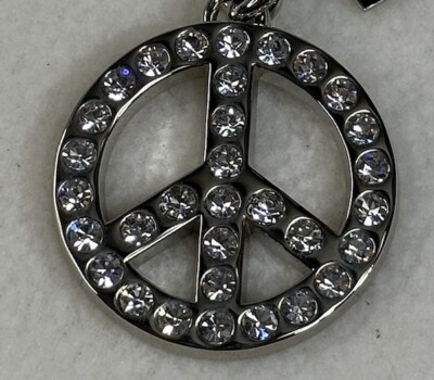 Coach Peace Sign Rhinestone Key Fob New | eBay