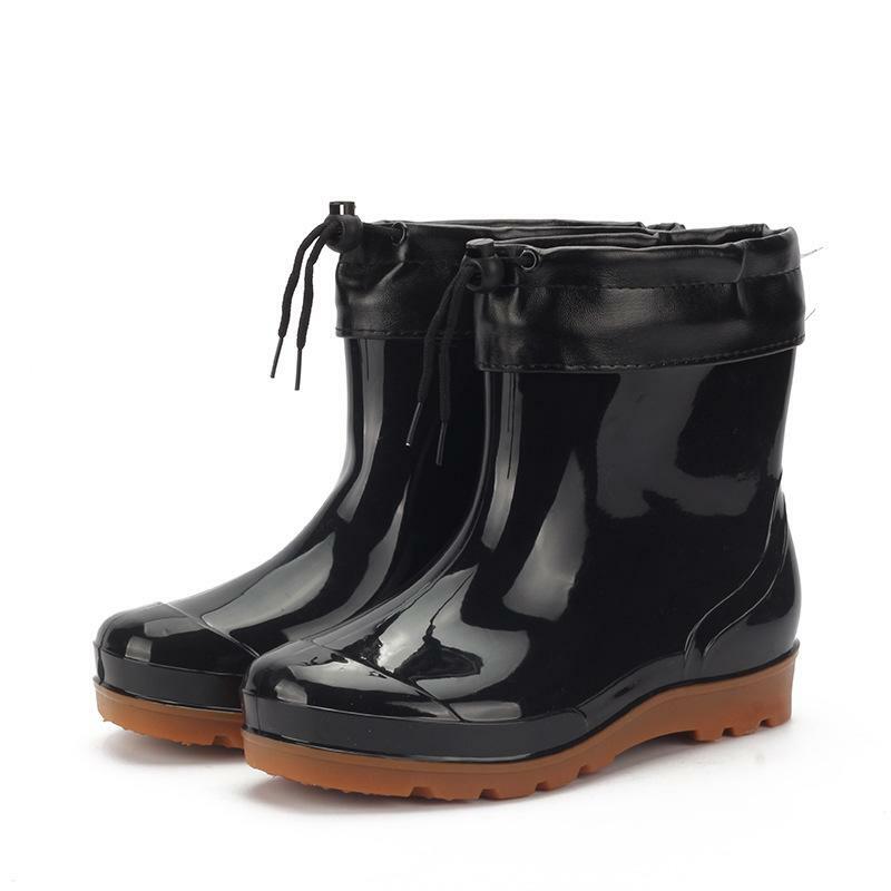Mens Winter Gumboots Short Boots Pull 
