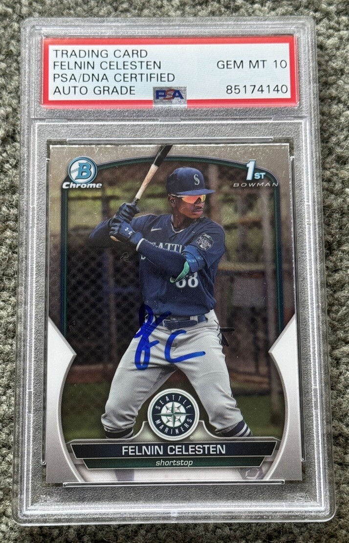 2023 1st Bowman Chrome Felnin Celesten Signed Rookie Auto BCP-156 PSA 10 MINT