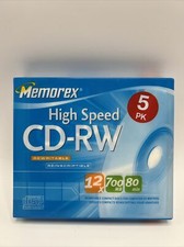 MEMOREX High Speed CD-RW 5 Pack New Sealed 700mb 80 Minute 12x M2566