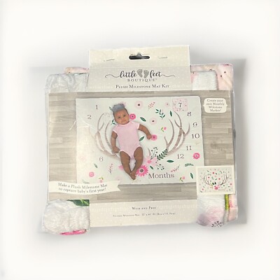 New Fabric Edition Pink Plush Milestone Baby Blanket & PlayMat Kit Easy Sewing